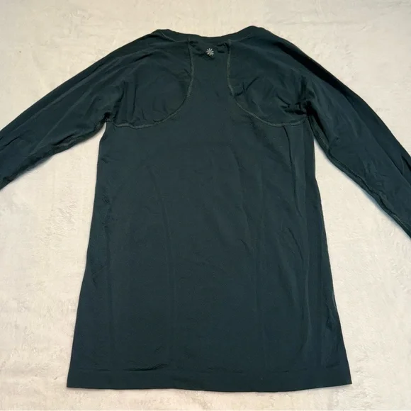 Athleta MOMENTUM SEAMLESS TOP Long Sleeve Athletic Top Dark Green Women’s small - Picture 6 of 12